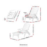 GARDEON SUN LOUNGER FOLDING CHAISE LOUNGE CHAIR WHEELS