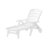 GARDEON SUN LOUNGER FOLDING CHAISE LOUNGE CHAIR WHEELS