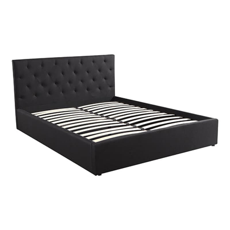 GAS LIFT QUEEN SIZE STORAGE BED FRAME UPHOLSTERY FABRIC
