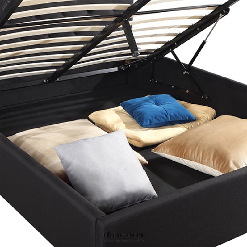 GAS LIFT QUEEN SIZE STORAGE BED FRAME UPHOLSTERY FABRIC