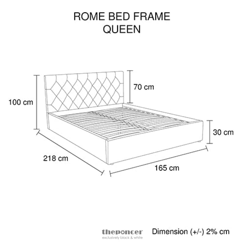 GAS LIFT QUEEN SIZE STORAGE BED FRAME UPHOLSTERY FABRIC