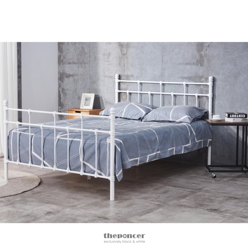 GRACY KING SINGLE BED SIZE METAL FRAME PLATFORM MATTRESS