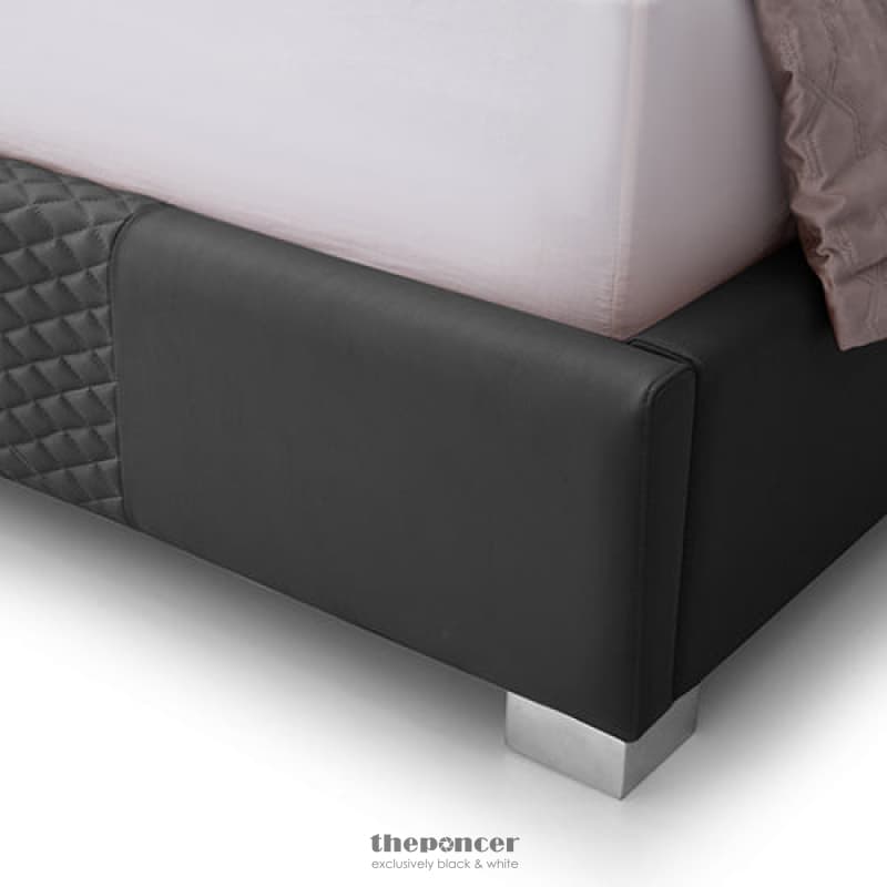HALCYON BED FRAME AIR LEATHER PADDED UPHOLSTERY HIGH