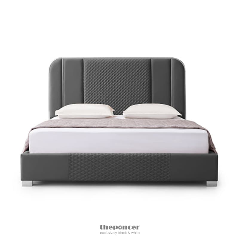 HALCYON BED FRAME AIR LEATHER PADDED UPHOLSTERY HIGH