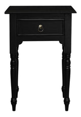 HUNTELY 1-DRAWER TURN LEG SIDE TABLE (BLACK)