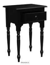 HUNTELY 1-DRAWER TURN LEG SIDE TABLE (BLACK)