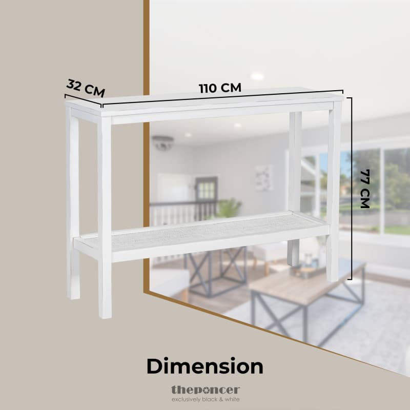 JASMINE CONSOLE HALLWAY ENTRY TABLE 110CM MINDI TIMBER WOOD