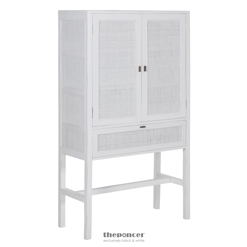 JASMINE TALL STORAGE CABINET 90CM 2 DOOR 1 DRAWER MINDI