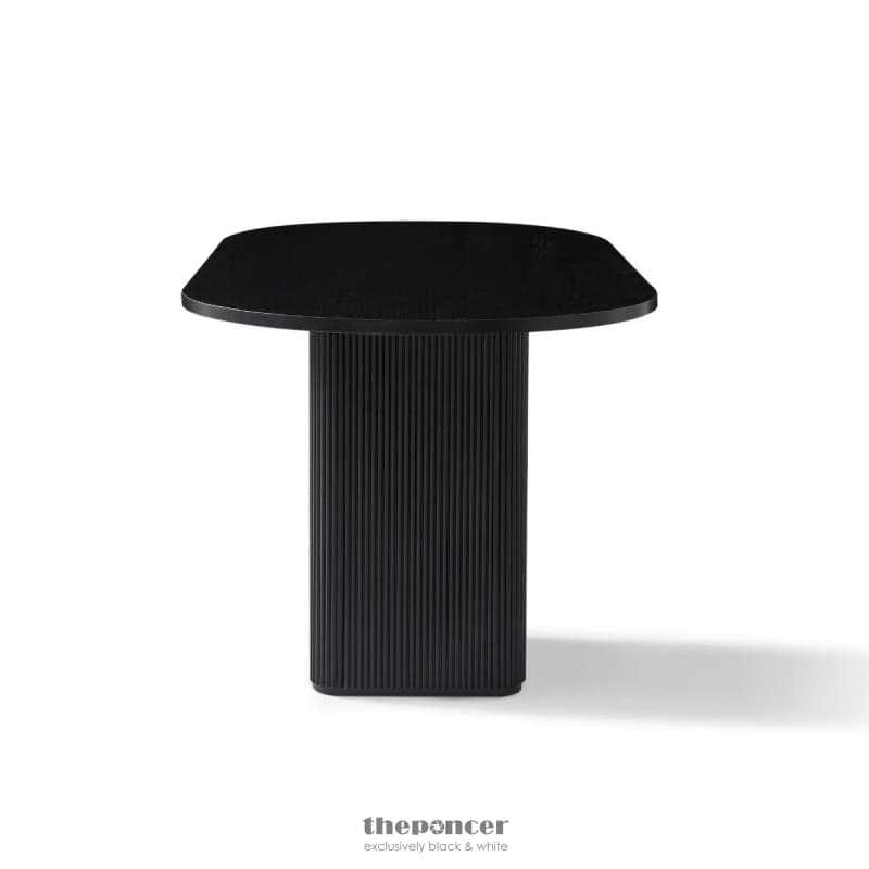 KATE 6 SEATER BLACK COLUMN DINING TABLE