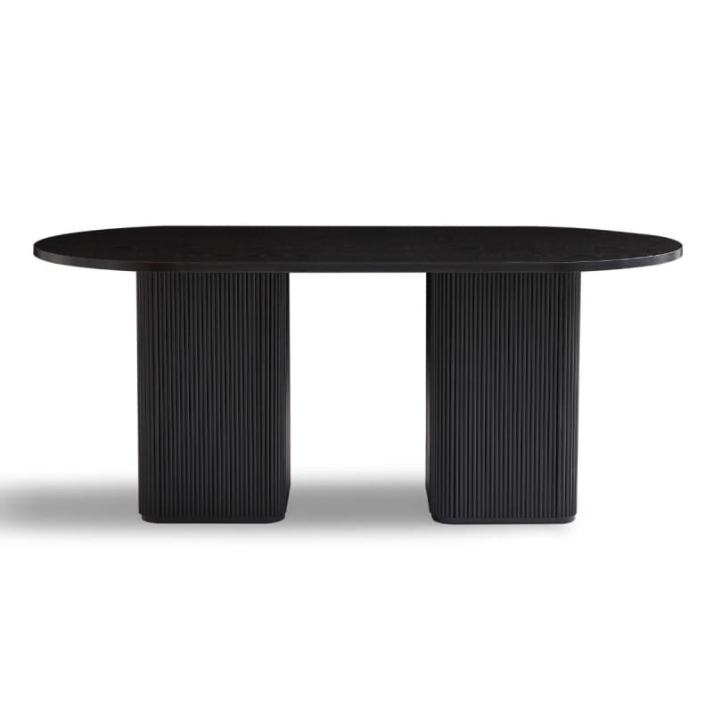 KATE 6 SEATER BLACK COLUMN DINING TABLE