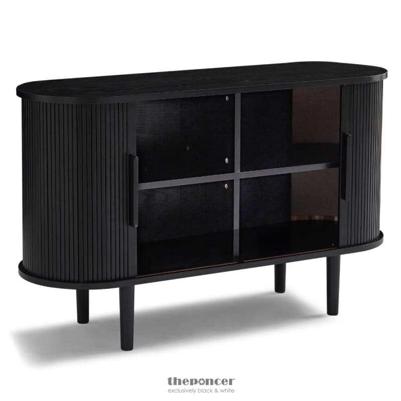 KATE BLACK COLUMN WOODEN SIDEBOARD TABLE