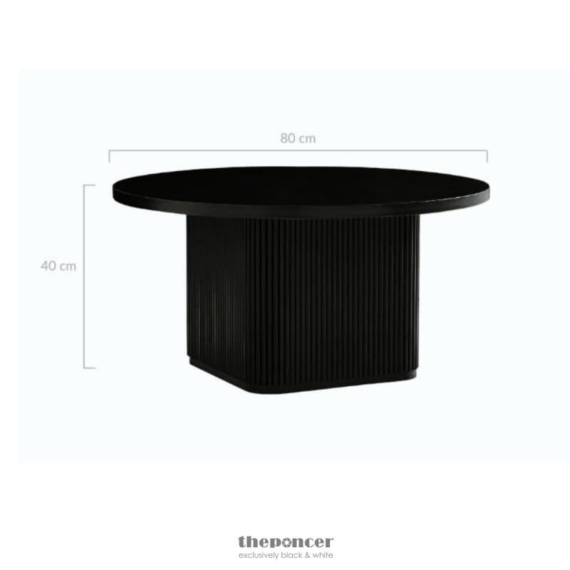 KATE BLACK ROUND COLUMN COFFEE TABLE
