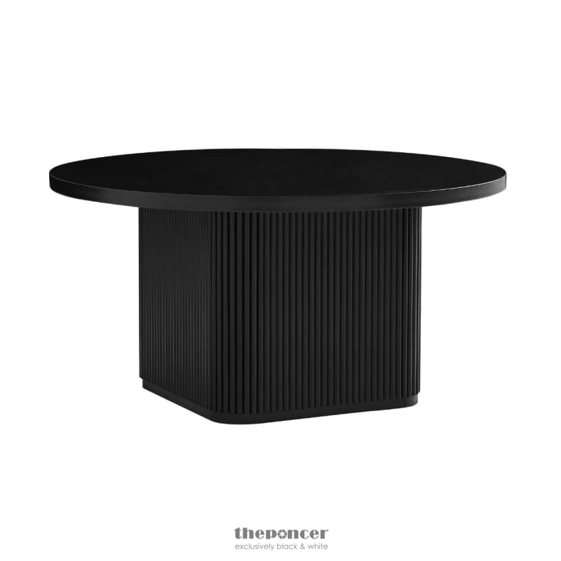 KATE BLACK ROUND COLUMN COFFEE TABLE