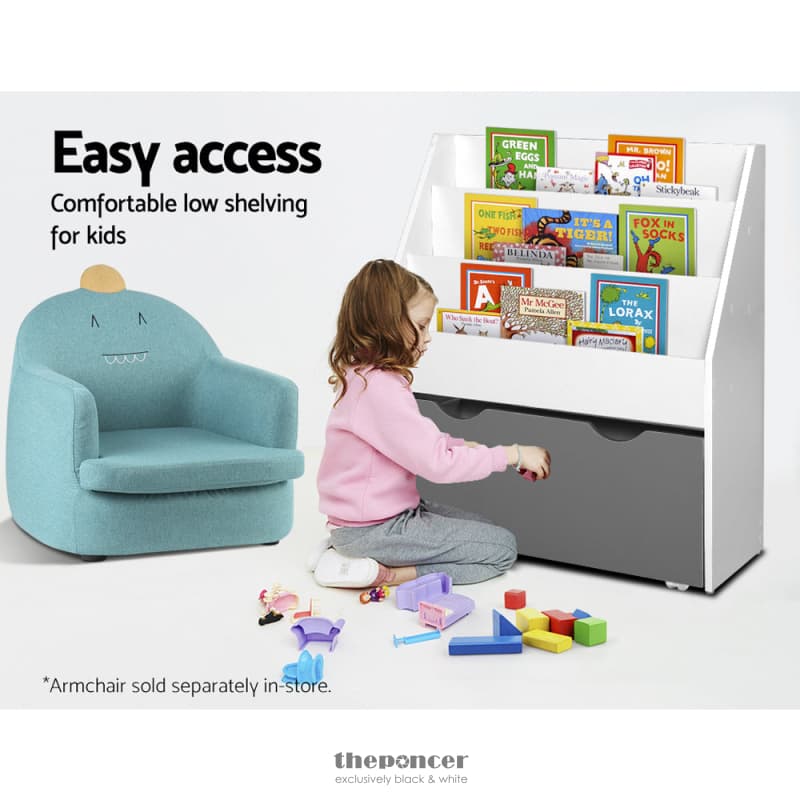 KEEZI 3 TIERS KIDS BOOKSHELF MAGAZINE RACK CHILDREN