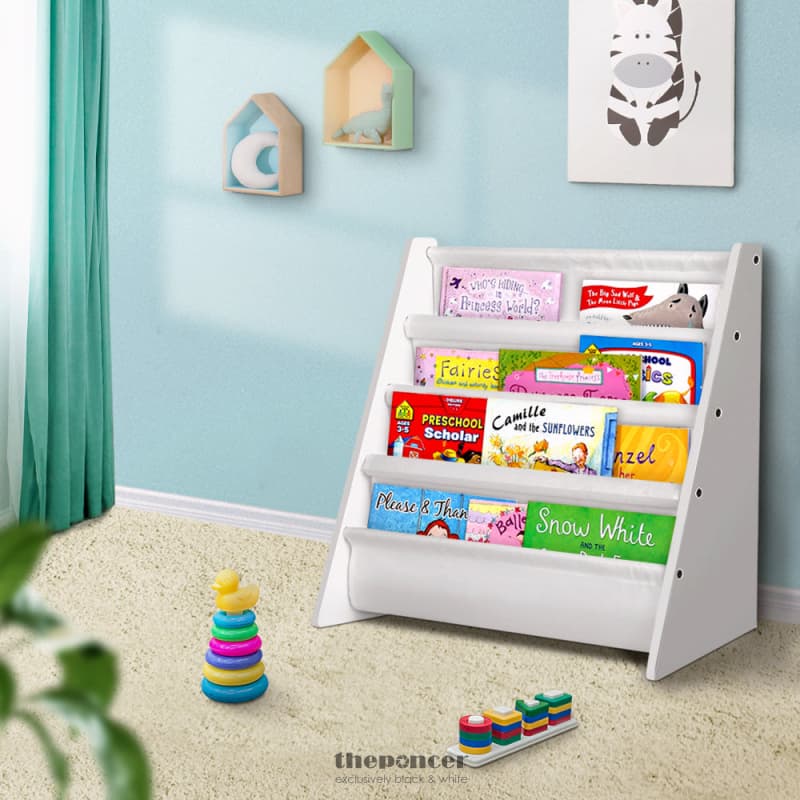 KEEZI 4 TIERS KIDS BOOKSHELF MAGAZINE SHELF CHILDREN