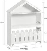 KIDS BOOKCASE SHELF STORAGE MOBILE TOY CHEST