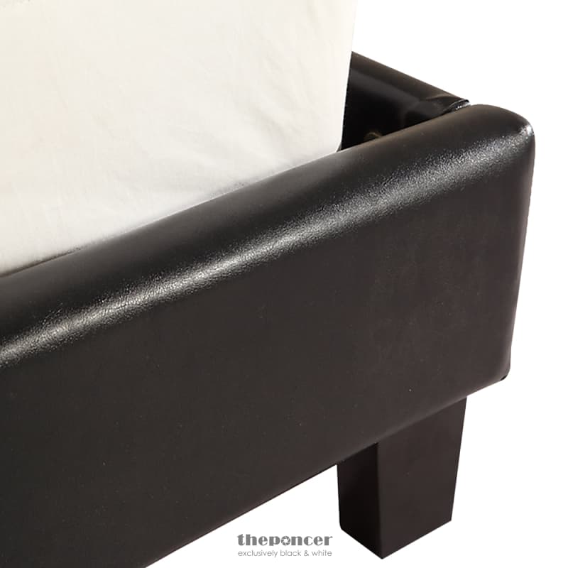 KING PU LEATHER BED FRAME BLACK