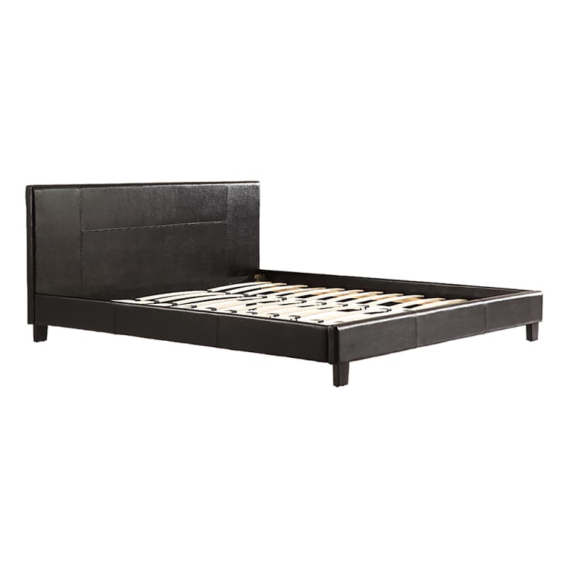 KING PU LEATHER BED FRAME BLACK