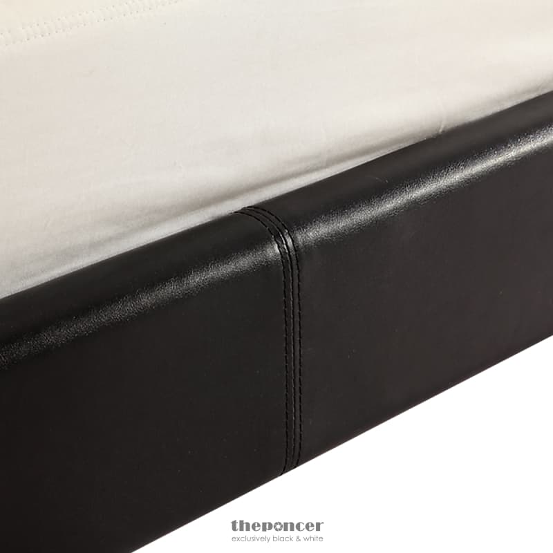 KING PU LEATHER BED FRAME BLACK