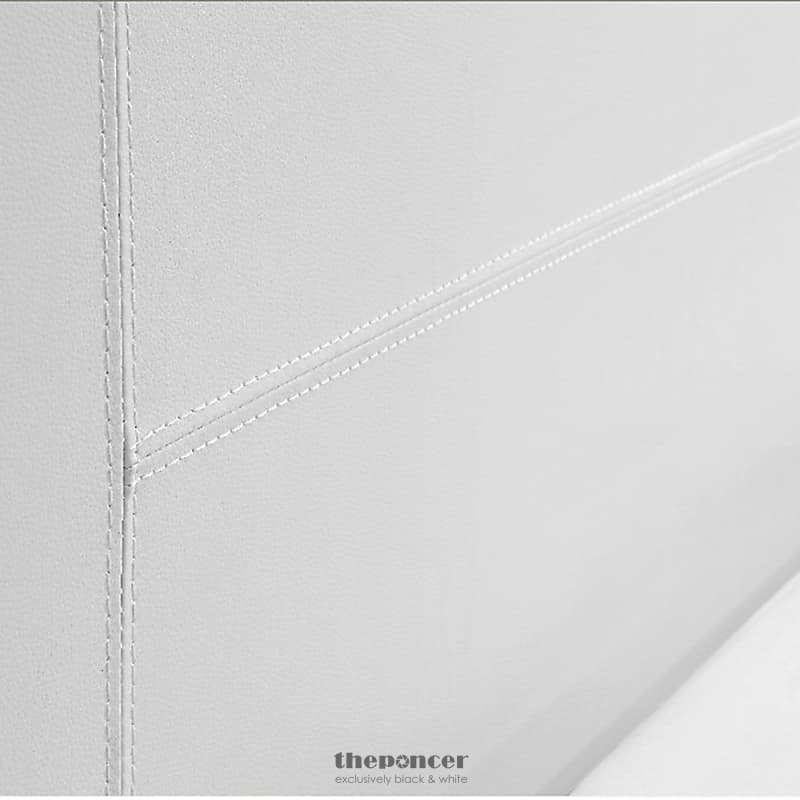 KING PU LEATHER BED FRAME WHITE