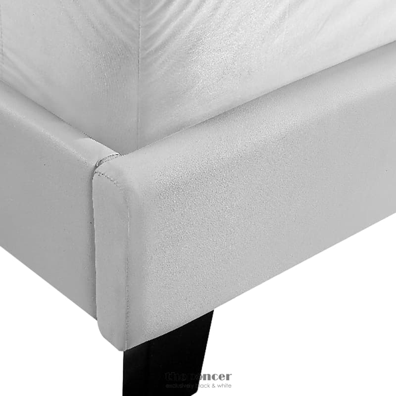 KING PU LEATHER BED FRAME WHITE