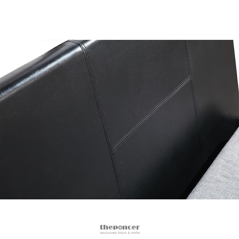 KING SINGLE PU LEATHER BED FRAME BLACK