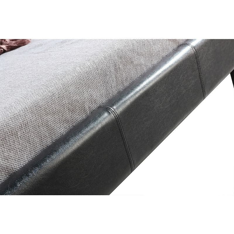 KING SINGLE PU LEATHER BED FRAME BLACK