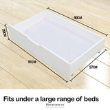 KINGSTON SLUMBER 2X UNDER BED STORAGE DRAWERS WHITE PINE