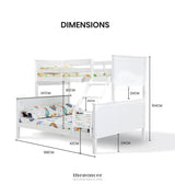 KINGSTON SLUMBER BUNK BED FRAME MODULAR SINGLE WHITE WOOD