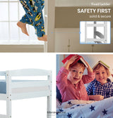KINGSTON SLUMBER BUNK BED FRAME SINGLE WOODEN KIDS TIMBER