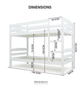 KINGSTON SLUMBER BUNK BED FRAME SINGLE WOODEN KIDS TIMBER