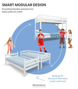 KINGSTON SLUMBER BUNK BED FRAME SINGLE WOODEN KIDS TIMBER