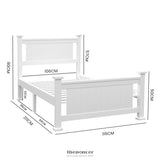 KINGSTON SLUMBER KING SINGLE WOODEN TIMBER BED FRAME WHITE