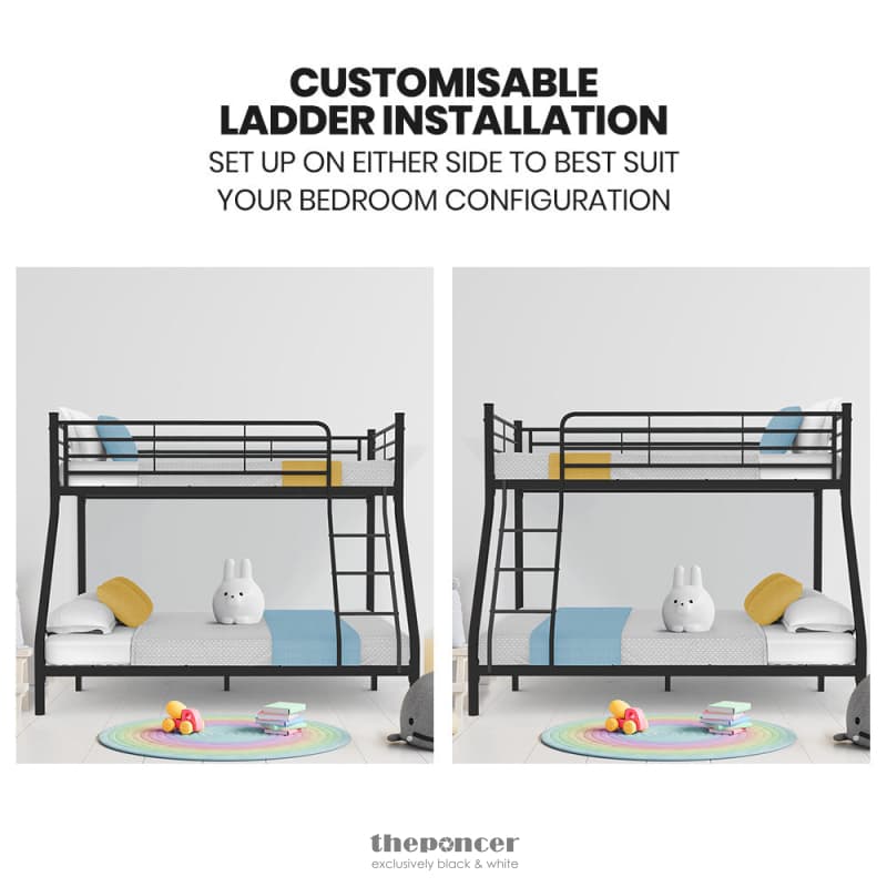 KINGSTON SLUMBER METAL SINGLE OVER DOUBLE BUNK BED FRAME