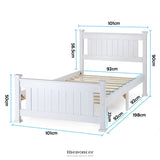 KINGSTON SLUMBER SINGLE WOODEN BED FRAME BASE WHITE PINE