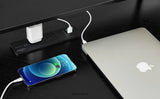 L - SHAPED DESK WITH BUILT - IN CHARGING STATION BLACK