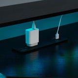 L - SHAPED DESK WITH BUILT - IN CHARGING STATION BLACK