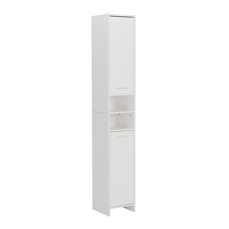 LA BELLA 185CM WHITE BATHROOM STORAGE CABINET TALL SLIM