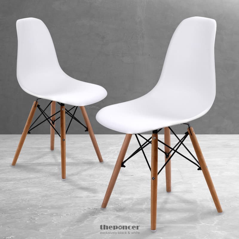 LA BELLA 2 SET WHITE RETRO DINING CAFE CHAIR DSW PP