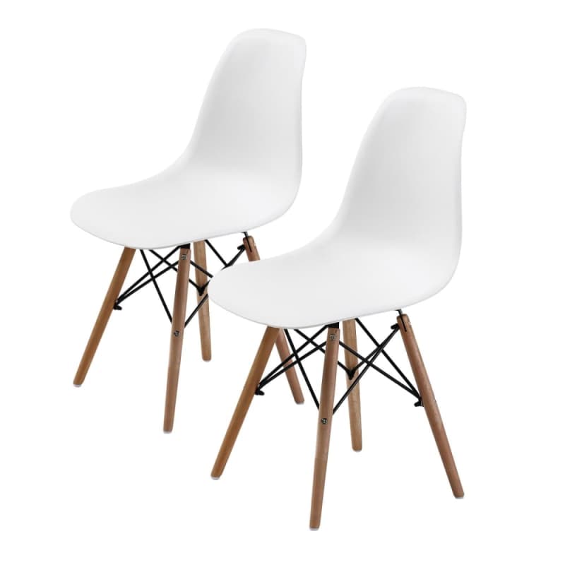 LA BELLA 2 SET WHITE RETRO DINING CAFE CHAIR DSW PP