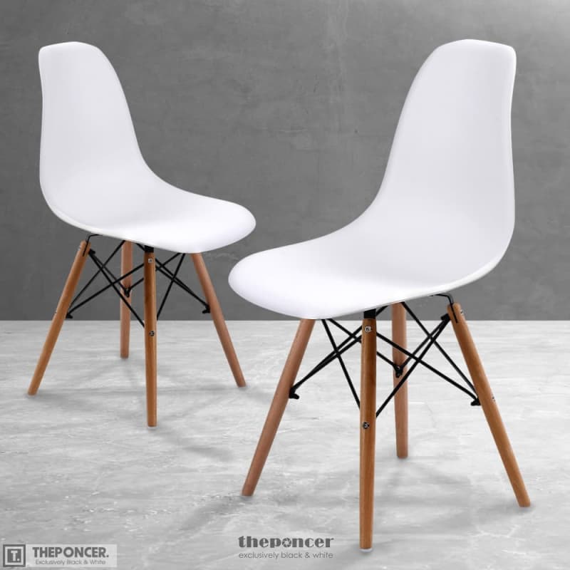 LA BELLA 2 SET WHITE RETRO DINING CAFE CHAIR DSW PP