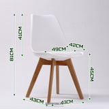 LA BELLA 2 SET WHITE RETRO DINING CAFE CHAIR PADDED SEAT