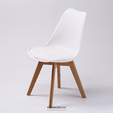 LA BELLA 2 SET WHITE RETRO DINING CAFE CHAIR PADDED SEAT