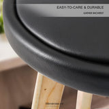 LA BELLA 4 SET 72CM BLACK WOODEN BAR STOOL LEILA LEATHER