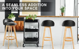 LA BELLA 4 SET 72CM BLACK WOODEN BAR STOOL LEILA LEATHER