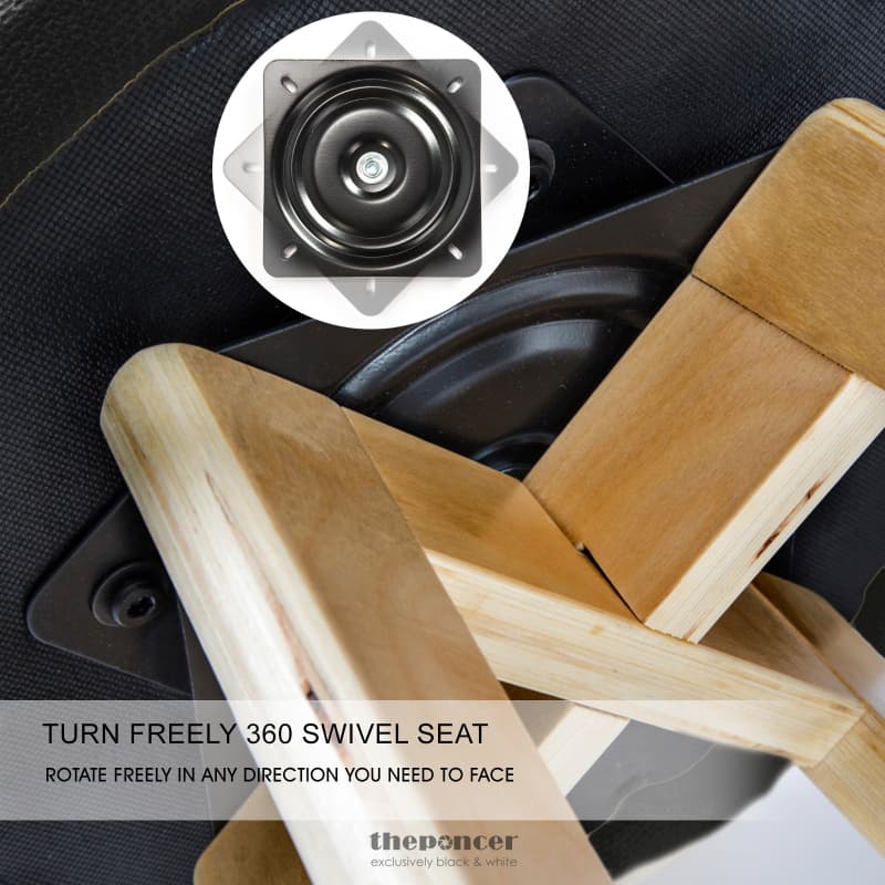 LA BELLA 4 SET 72CM BLACK WOODEN BAR STOOL LEILA LEATHER