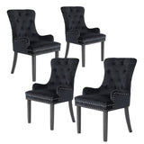 LA BELLA 4 SET BLACK FRENCH PROVINCIAL DINING CHAIR RING