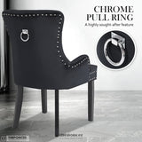 LA BELLA 4 SET BLACK FRENCH PROVINCIAL DINING CHAIR RING