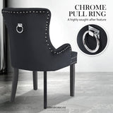 LA BELLA 4 SET BLACK FRENCH PROVINCIAL DINING CHAIR RING