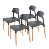 LA BELLA 4 SET BLACK RETRO BELLOCH STACKABLE DINING CAFE